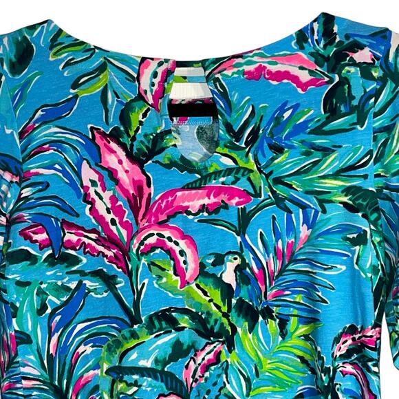 Lilly Pulitzer Fontaine Top | Porto Blue In the Trees | Bell Sleeve | Size XS - Picture 5 of 10